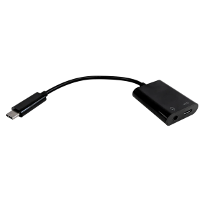 0123 USB 3.1 Type-C Male to 3.5mm 4-Pole Female Adapter - Black