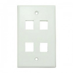 0449 Keystone 4-Port Ethernet Wall Plate White