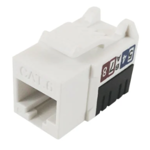 1168 RJ45 Cat6 White Slim Profile Jack - Female
