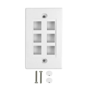 0451 Keystone 6-Port Ethernet Wall Plate White
