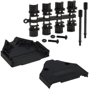 0112 Db25 Backshell Black With Finger Tight Screw