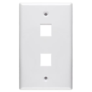 0335 Keystone 2-Port Ethernet Wall Plate White